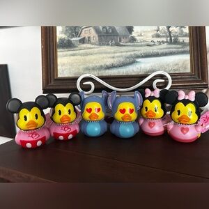 Disney Mickey Minnie Mouse & Stitch Valentines Rubber Ducks x6